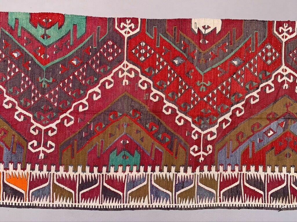 Old Turkish Narrow Kilim Runner 324x75 Cm Shabby Chic, Vintage Kelim photo Textiles
