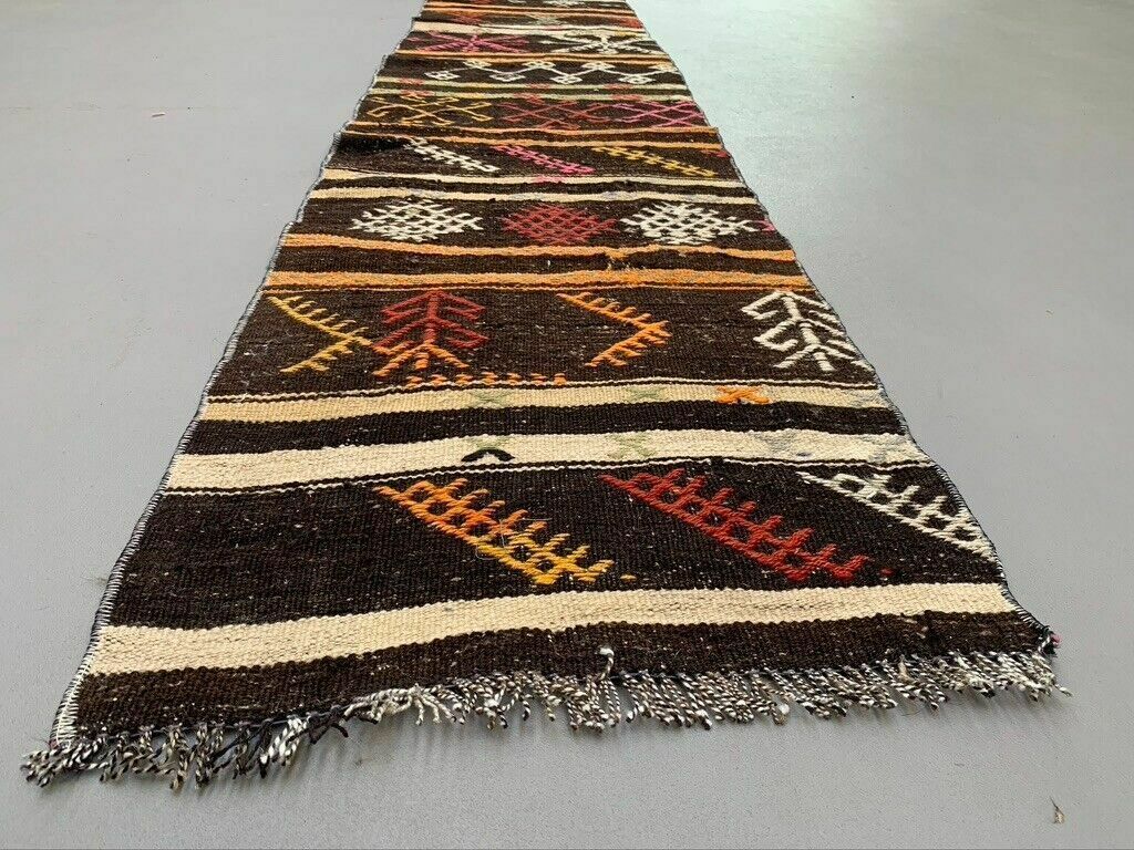 Old Turkish Narrow Kilim Runner 300x47 Cm Shabby Chic, Vintage Kelim photo vinterior