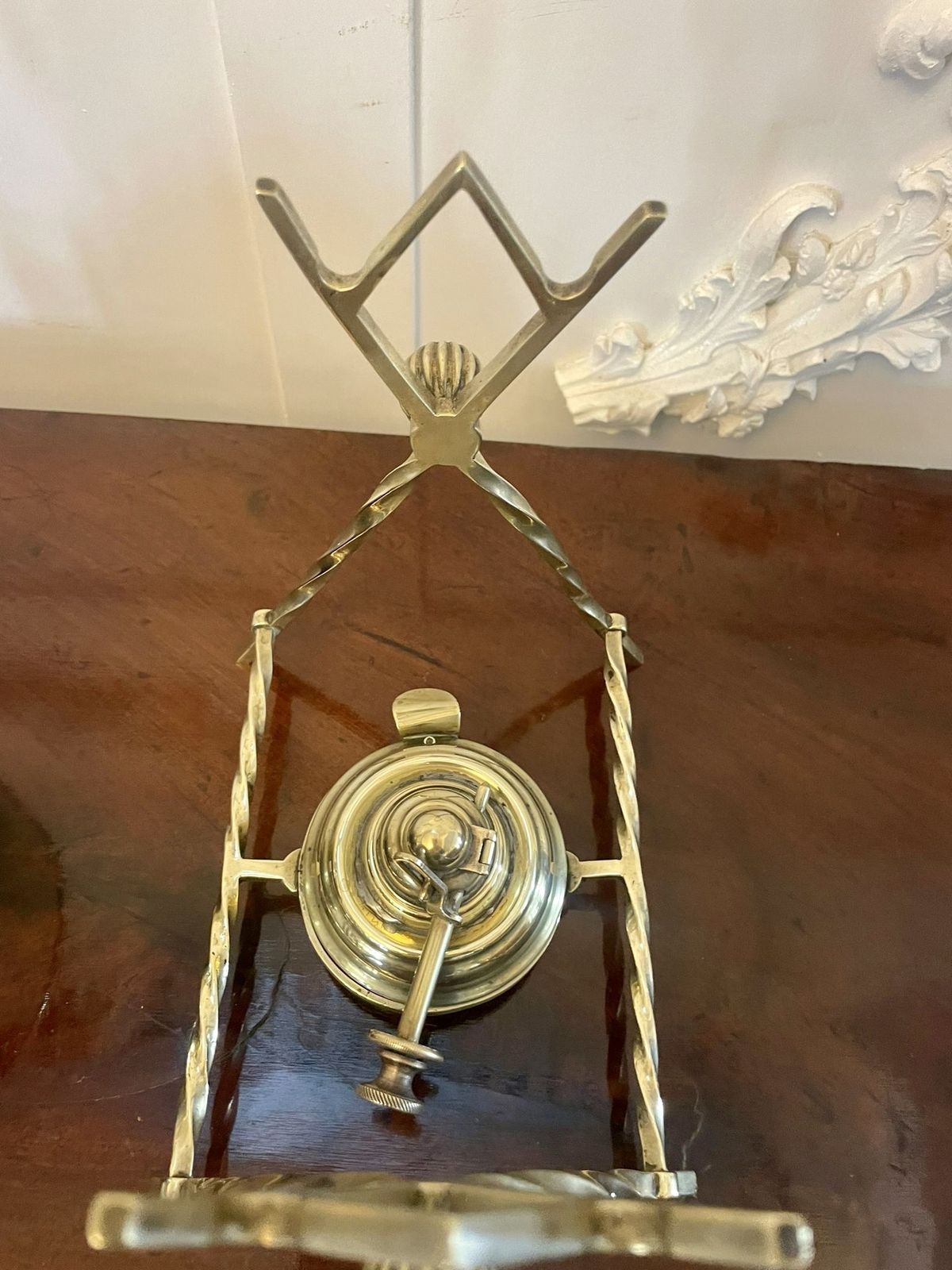 Antique 19th Century Quality Brass Spirit Kettle On Stand photo vintage