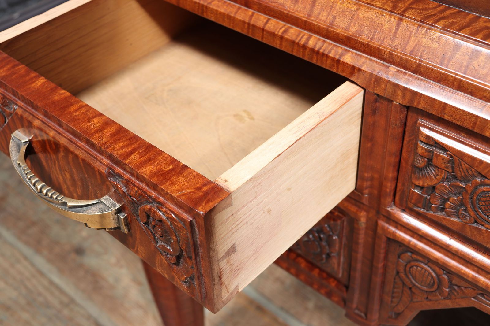 Furniture French Art Deco Desk In Pommelle Sapelle photo