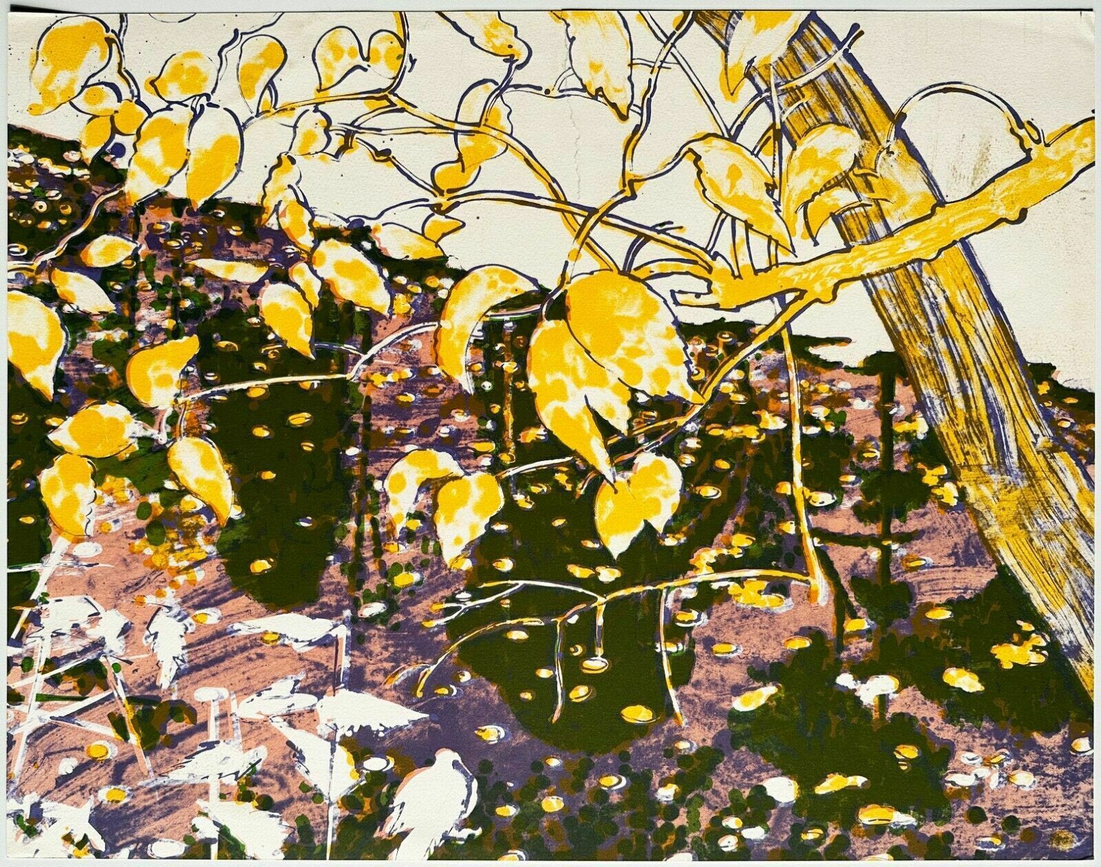 Samuel Buri, Lithographie Original Lithograph Print Le Jardin 1985