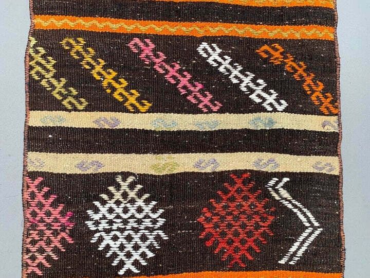 Old Turkish Narrow Kilim Runner 300x51 Cm Shabby Chic, Vintage Kelim photo 233.0