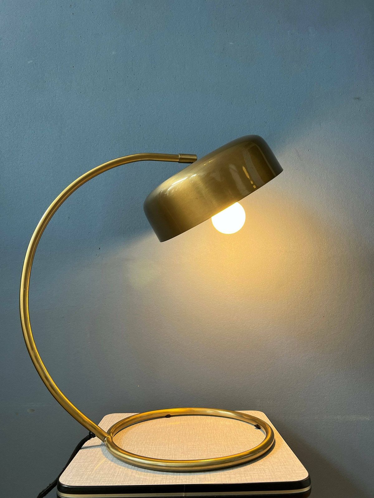 Mid Century Messing Bureaulamp, Jaren 1970 photo for sale