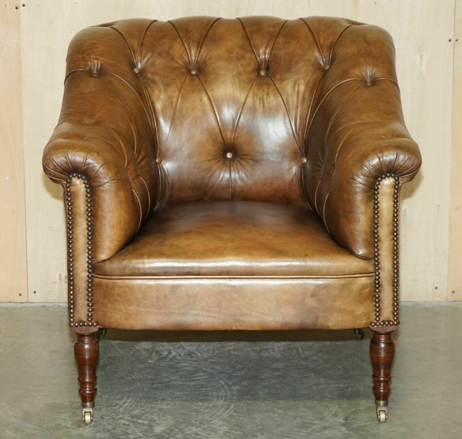 George Smith Somerville Brown Leather Chesterfield Armchair photo Furniture