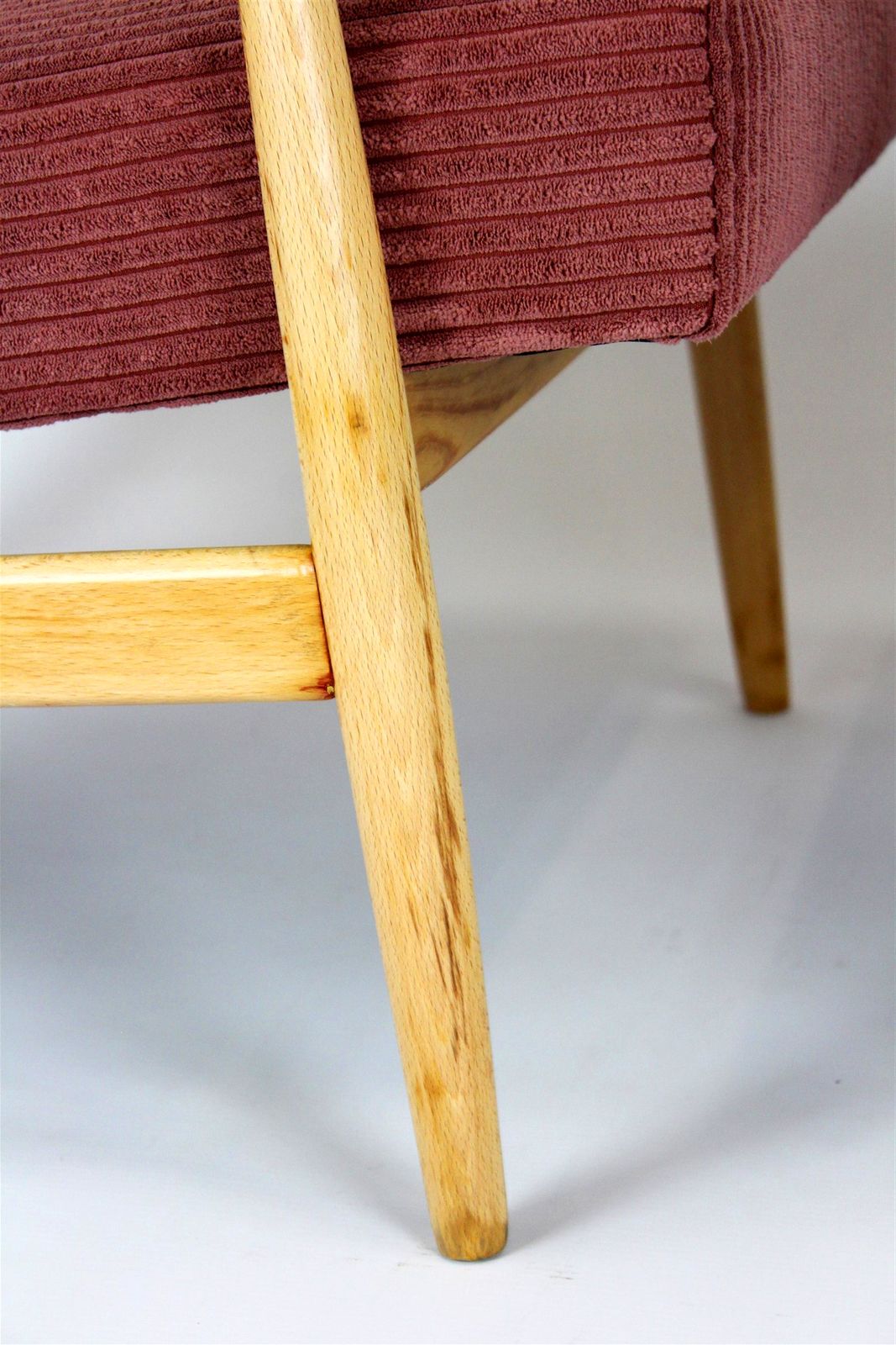 Mid Century Pink & Turquoise Beech Armchairs, 1960s, Set Of 2 photo vintage