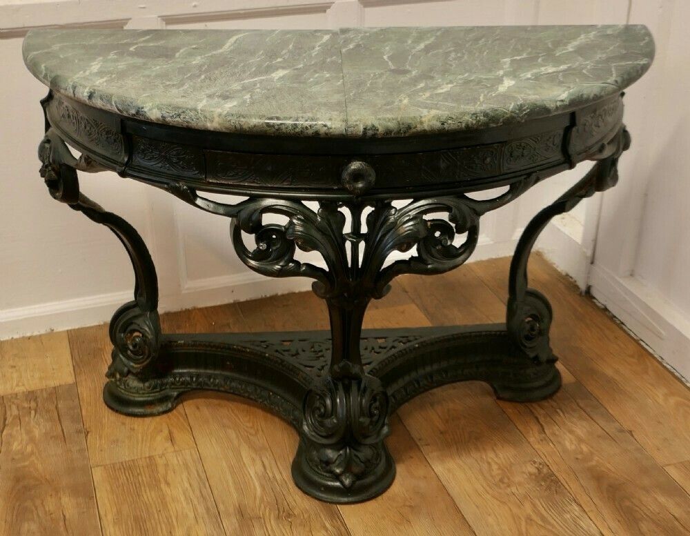 Colebrookdale Art Nouveau Half Round Hall/Garden Table photo furniture