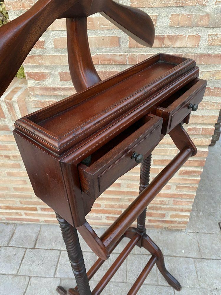 Furniture Mid Century Gentlemen Wood Valet With Two Drawers, 1950s photo