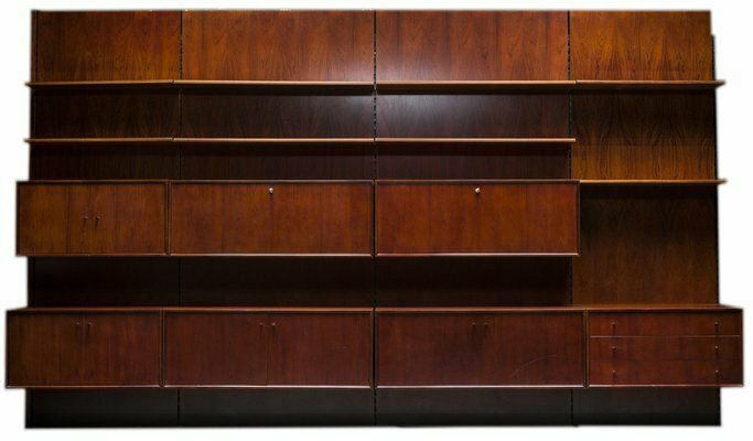 German Rosewood Modular Wall Shelves From Idee Mobel, 1960s, 25 Sets photo furniture