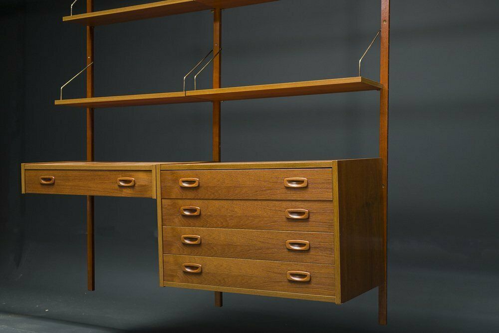 Danish Teak Ps Modular Wall Shelves By Preben Sørensen For Randers Møbelfabrik, 1960s, 11 . Set photo for sale