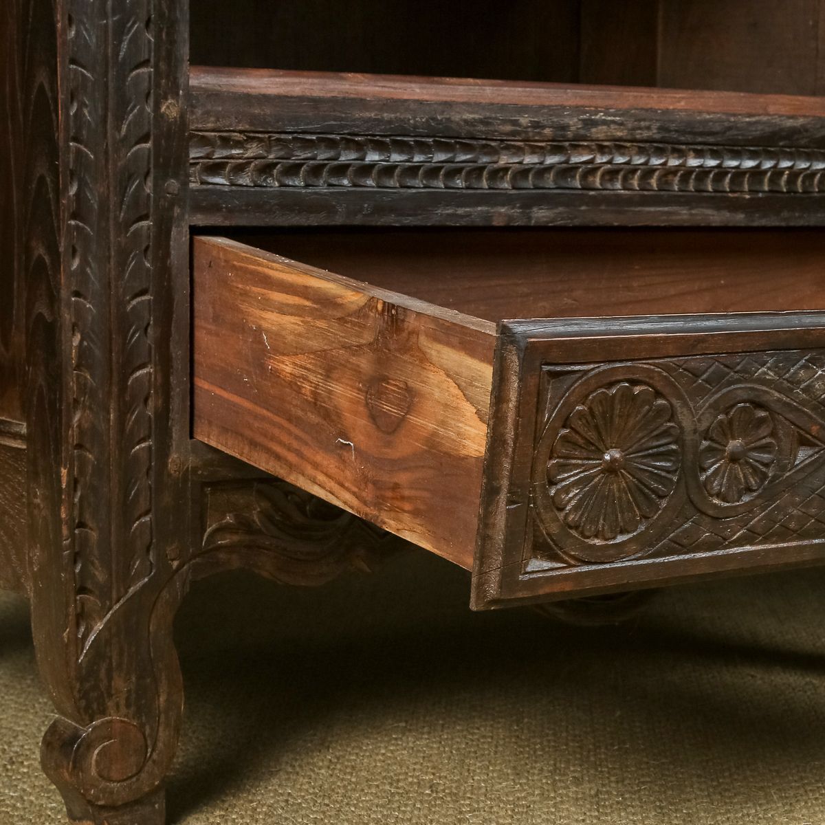 photo furniture French 19th Century Chestnut Carved Kitchen Housekeepers Food Cupboard (Circa 1830)