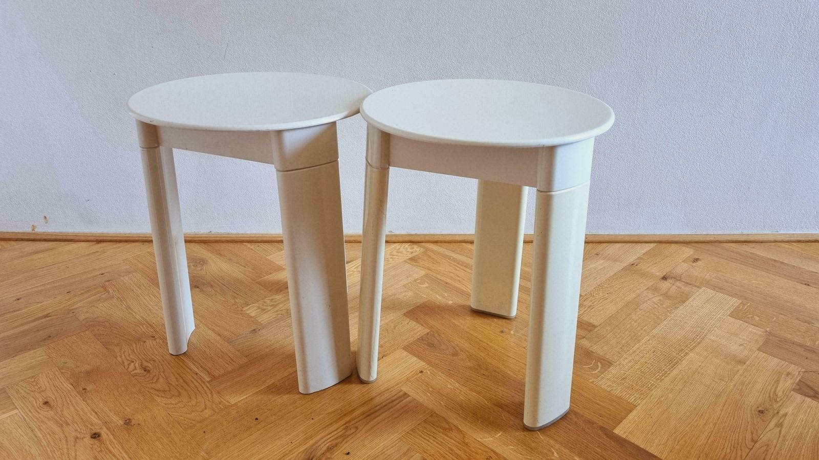 Pair Of Midcentury Stools Or Side Tables Trio, Olaf Von Bohr, Gedy, Italy, 1970s photo Furniture