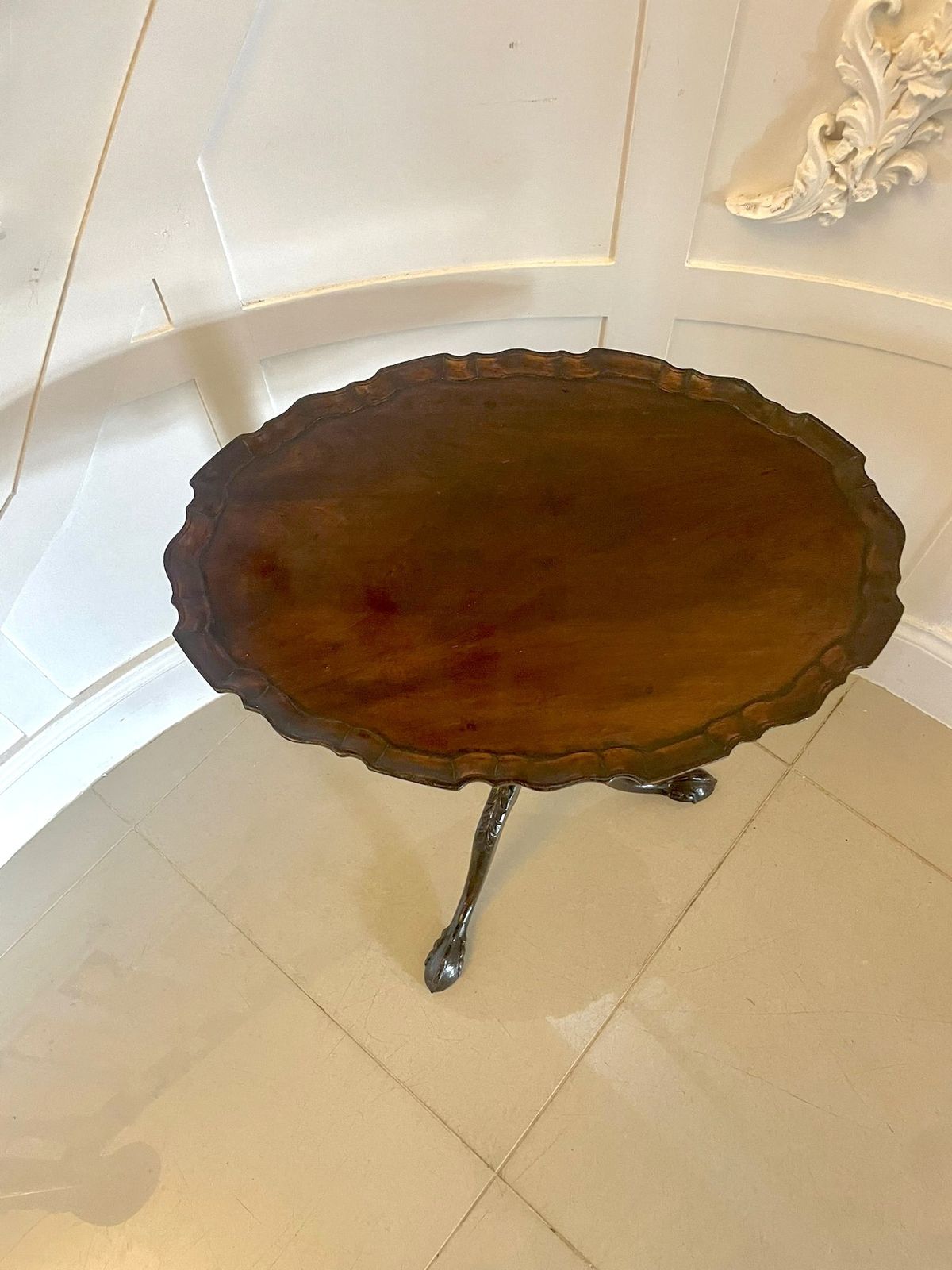 1285.0 Antique 19th Century Quality Carved Mahogany Side Table photo
