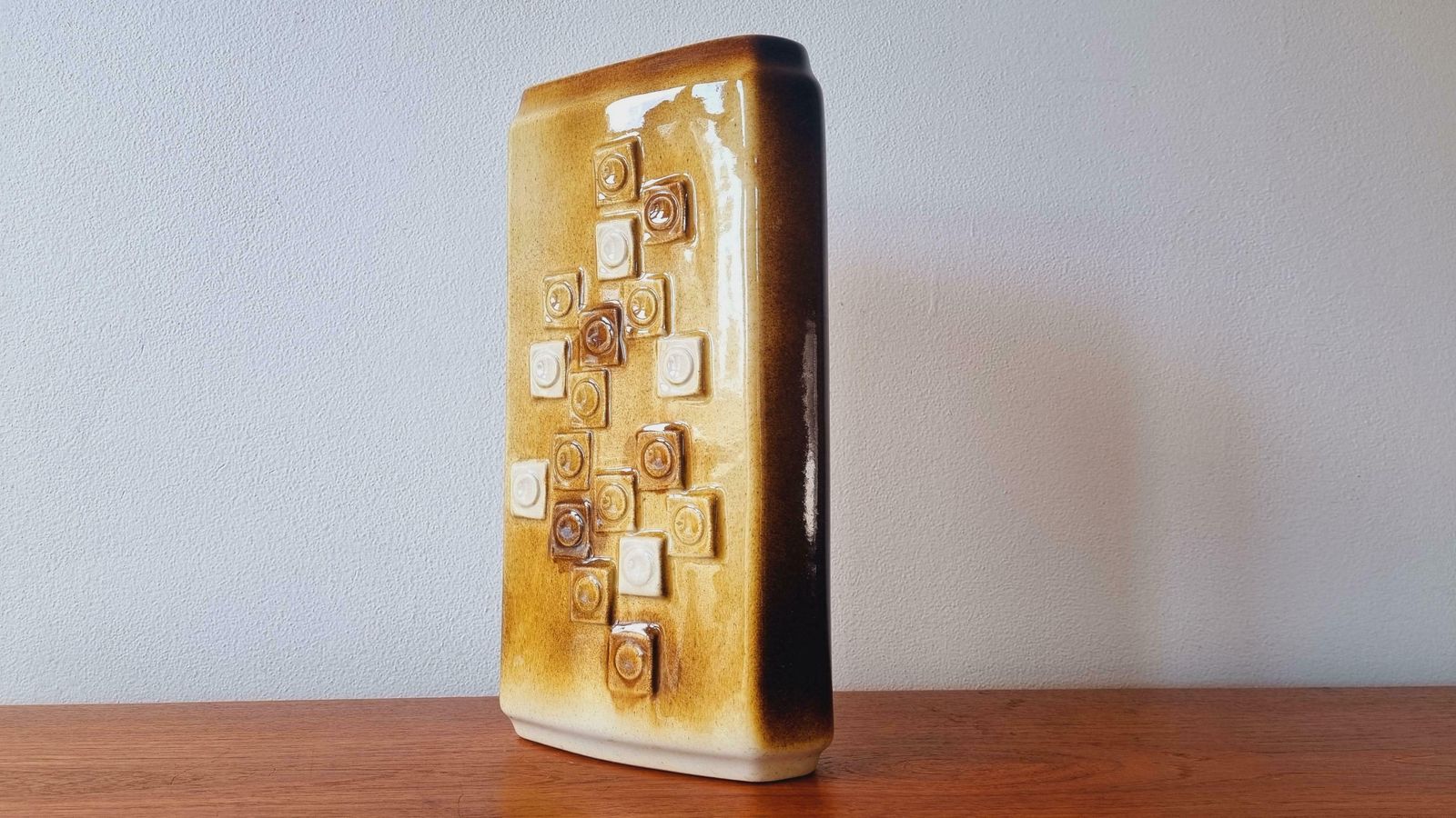 Rare Midcentury Ceramic Vase Mosaic, Ditmar Urbach, 1970s photo vintage