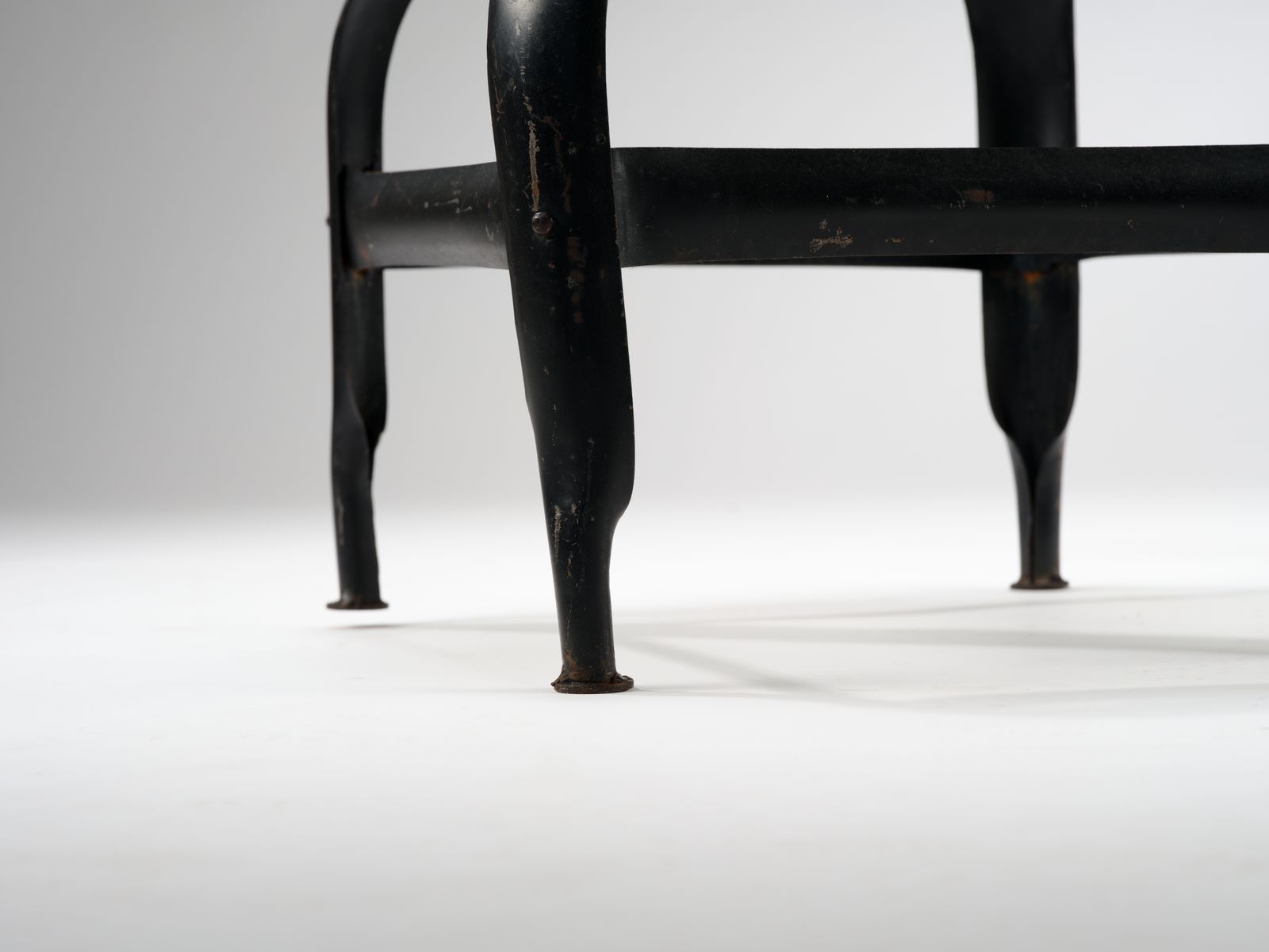 photo furniture Fantastic Industrial Pressed Steel Adjustable Engineers Stool With Twist Height, Circa 1970's, 4 Available.