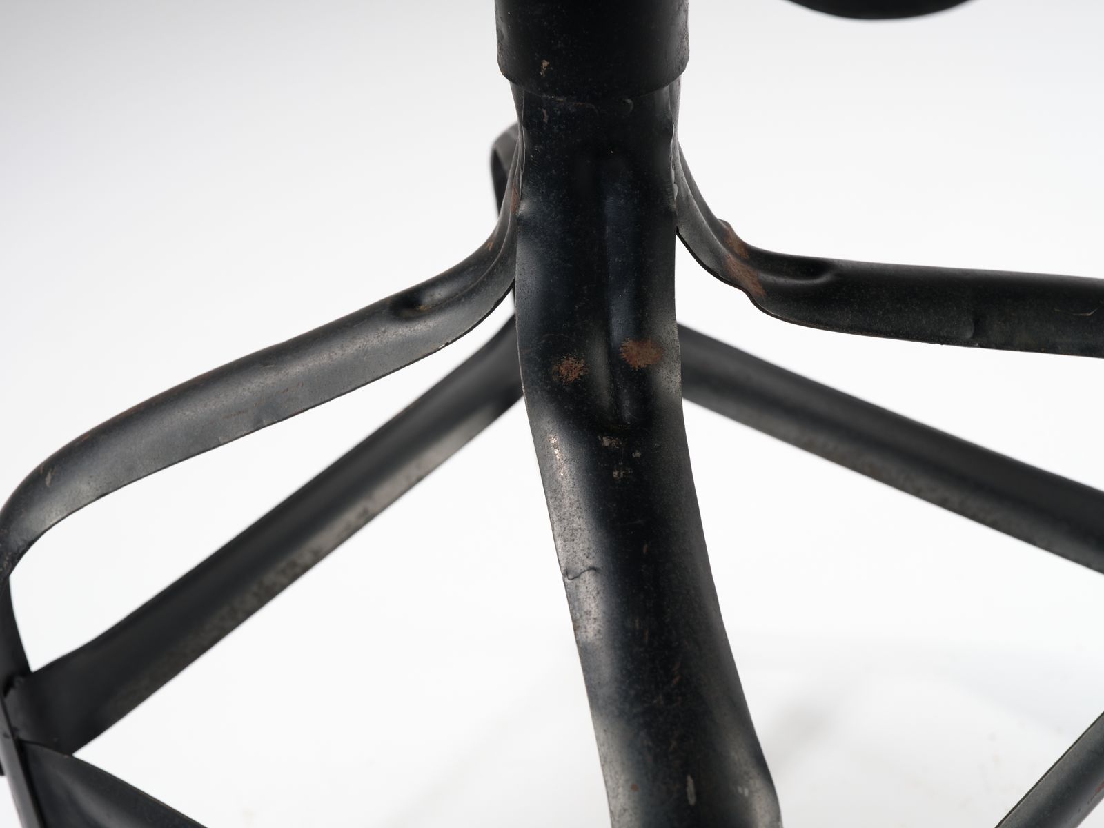 Furniture Fantastic Industrial Pressed Steel Adjustable Engineers Stool With Twist Height, Circa 1970's, 4 Available. photo