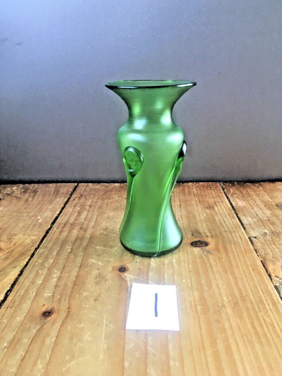 1 Art Nouveau Bohemian Czech Iridescent Trailed Tadpole Vase Loetz Vesuvian photo vintage