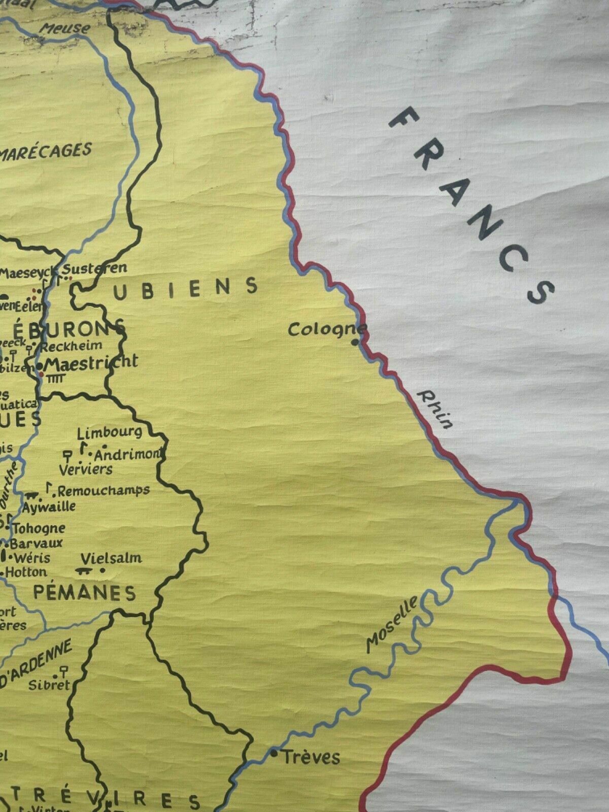 photo buy Rare Vintage Map Of Belgium Screen Printed In Belgium Roll Down School Map