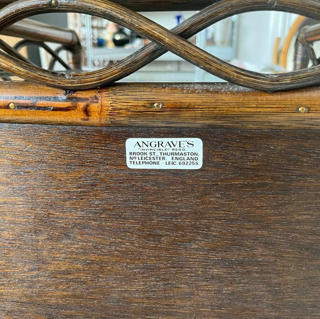 photo for sale Angrave Cane And Bamboo Tallboy / Chest Of Drawers 70s