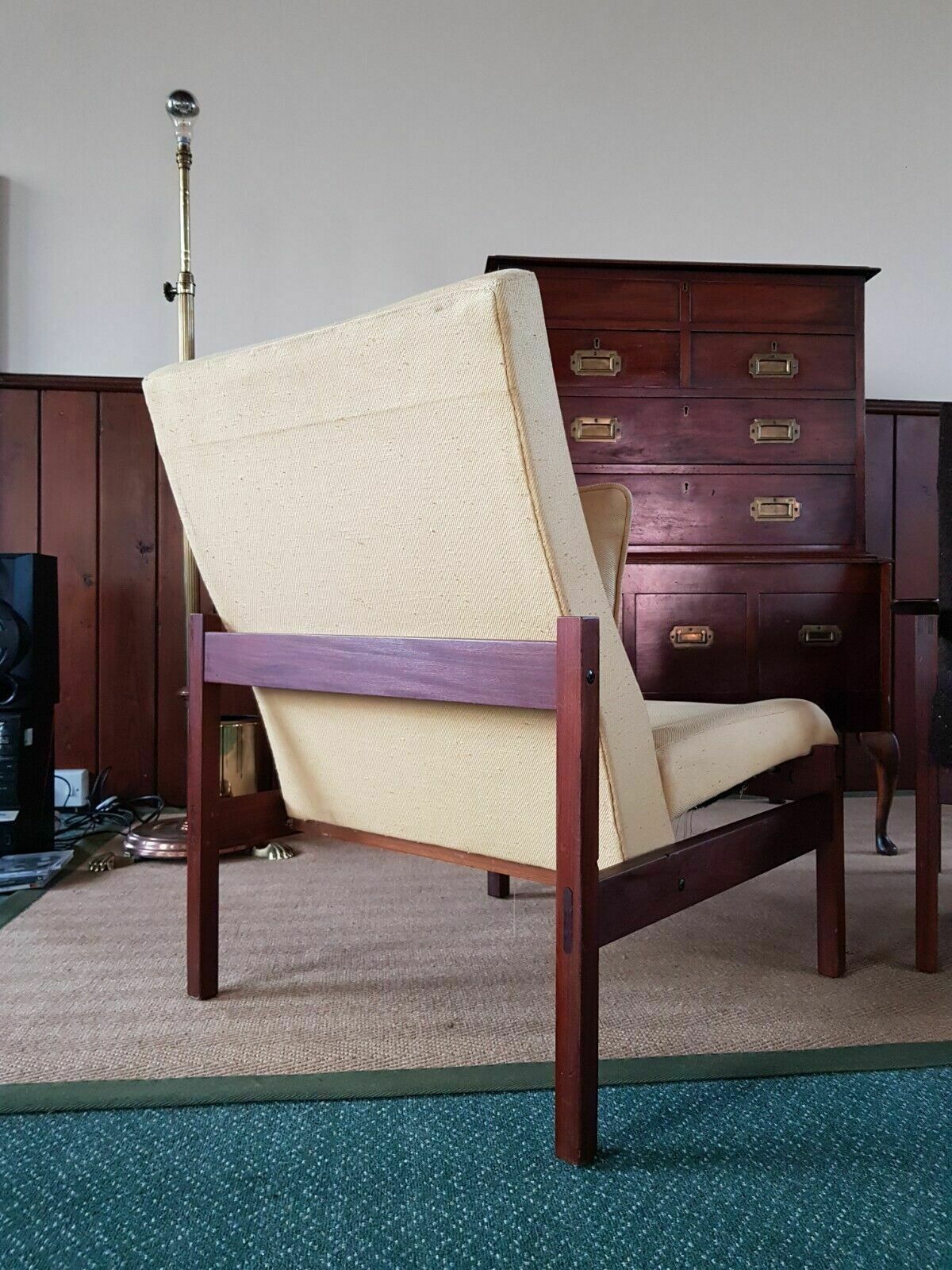 Teak 'Kyoto' Armchair Chair And Two Tables By Guy Rogers. 4 Pieces photo buy