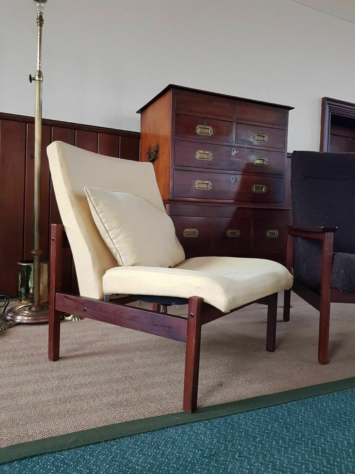 photo furniture Teak 'Kyoto' Armchair Chair And Two Tables By Guy Rogers. 4 Pieces