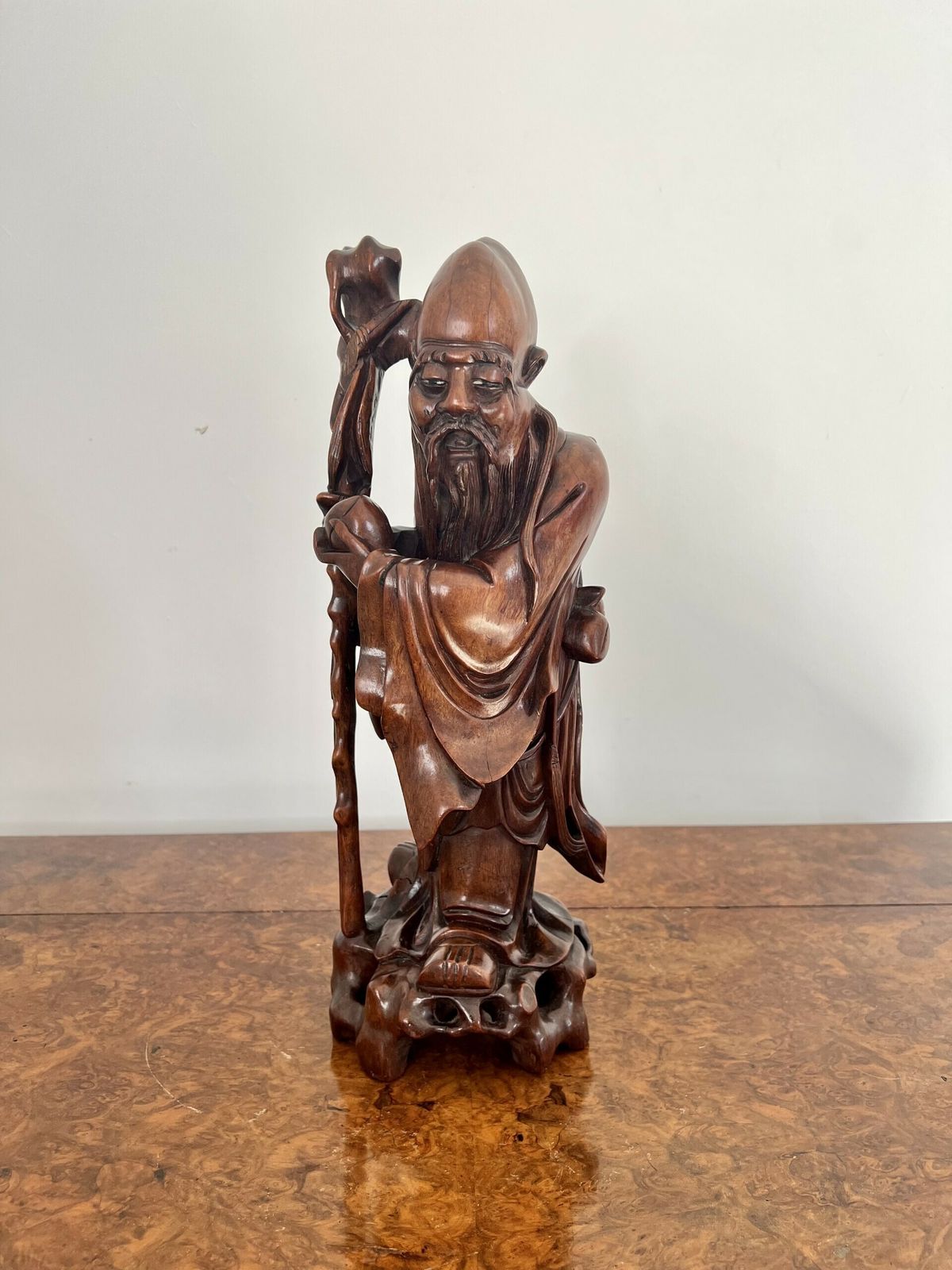 Fine Quality Large Antique Chinese Carved Hardwood Figure
