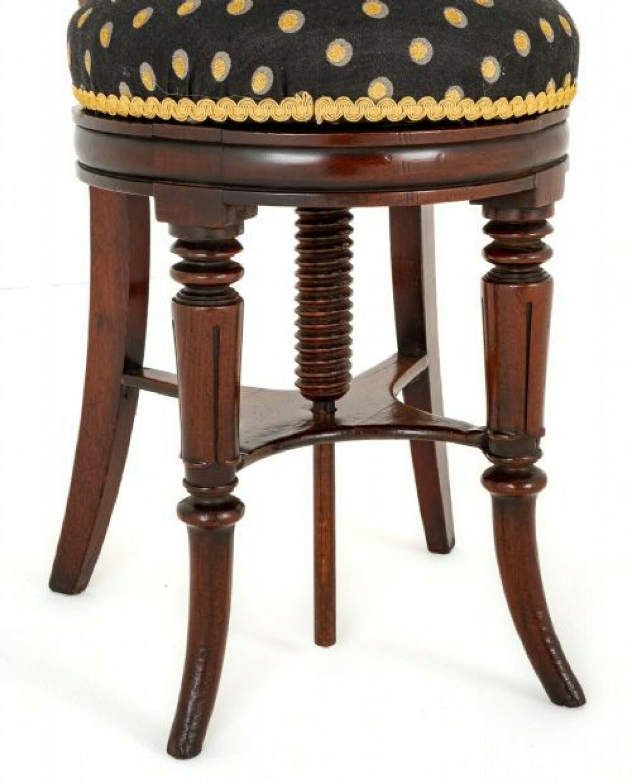 William IV Piano Stool Revolving Chair Seat Mahogany photo furniture