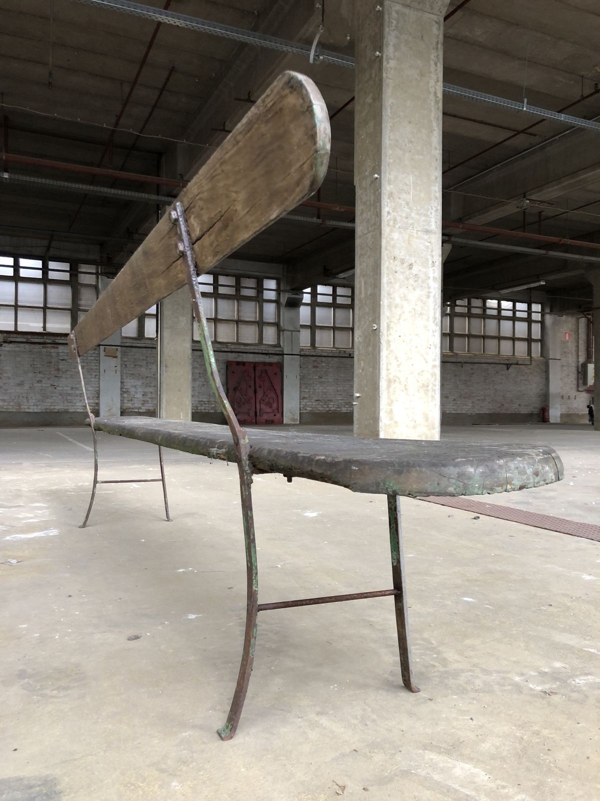 photo vinterior Long Garden Bench In Original Good Condition, 1950s
