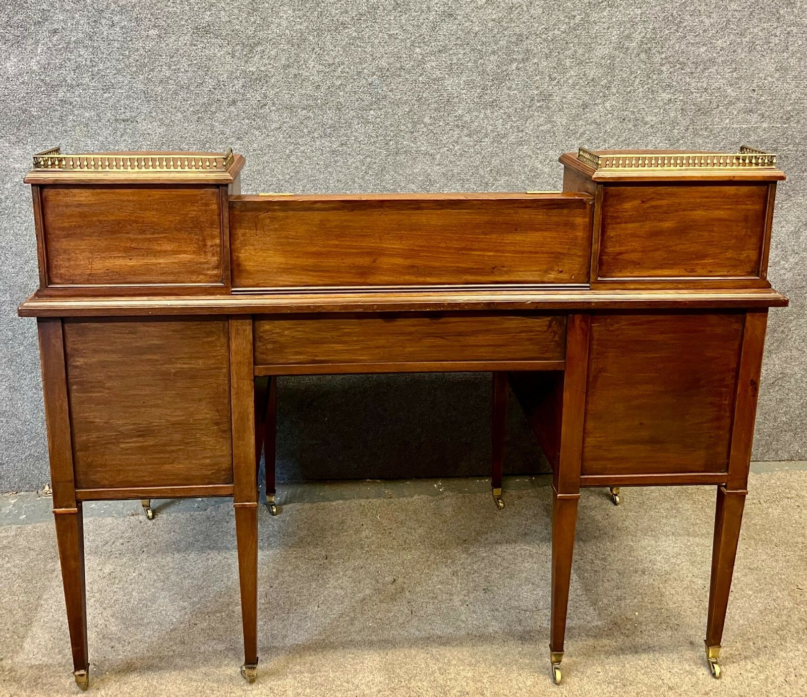 Antique Mahogany & Inlaid Carlton House Desk photo vintage