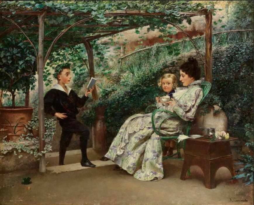 Painting "Recital" K.Stepanov (1854—1910) photo Art