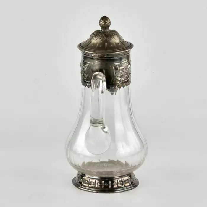Wine Jug, Glass In Silver, 1800s photo 812.0