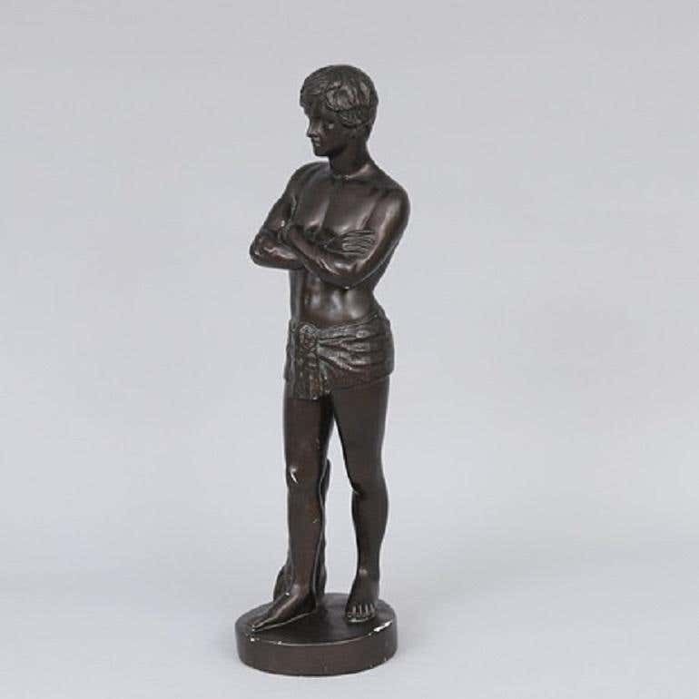 Antique Standing Male Figure, Home Decorative Sculpture, Hans Christian Brix photo 1300.0