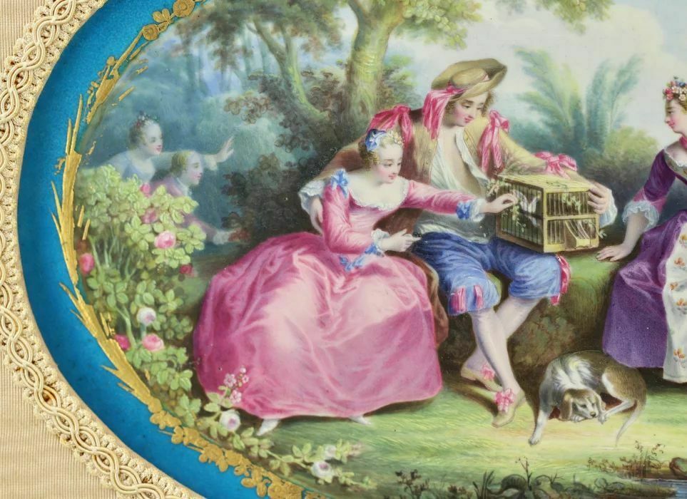 19th Century French Porcelain Panel Oval In Sevres Style photo 1026.0