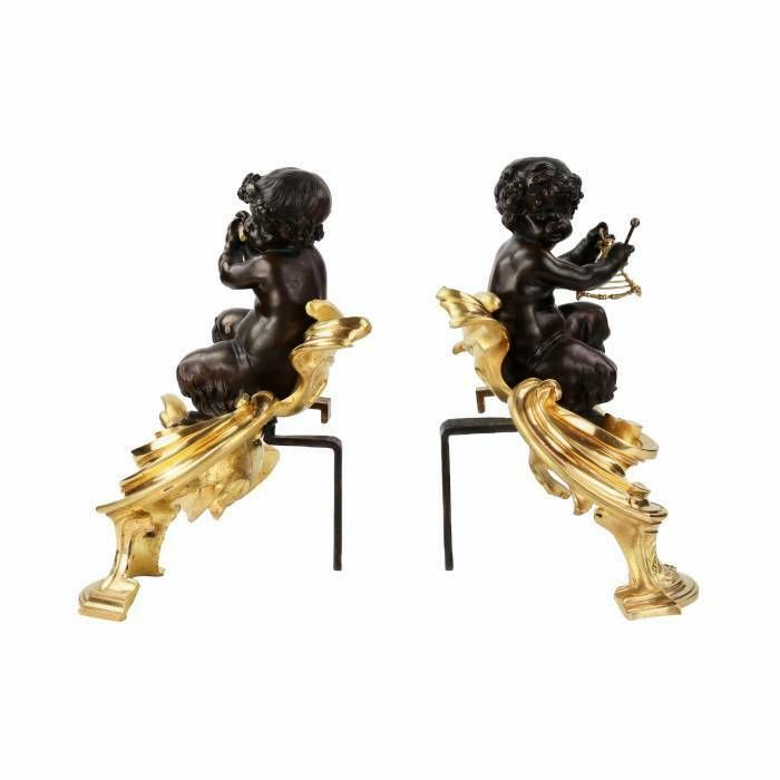 Pair Of Firewood Cabinets In Chiseled, Gilded And Patinated Bronze In The Louis XV Style photo Home Decor