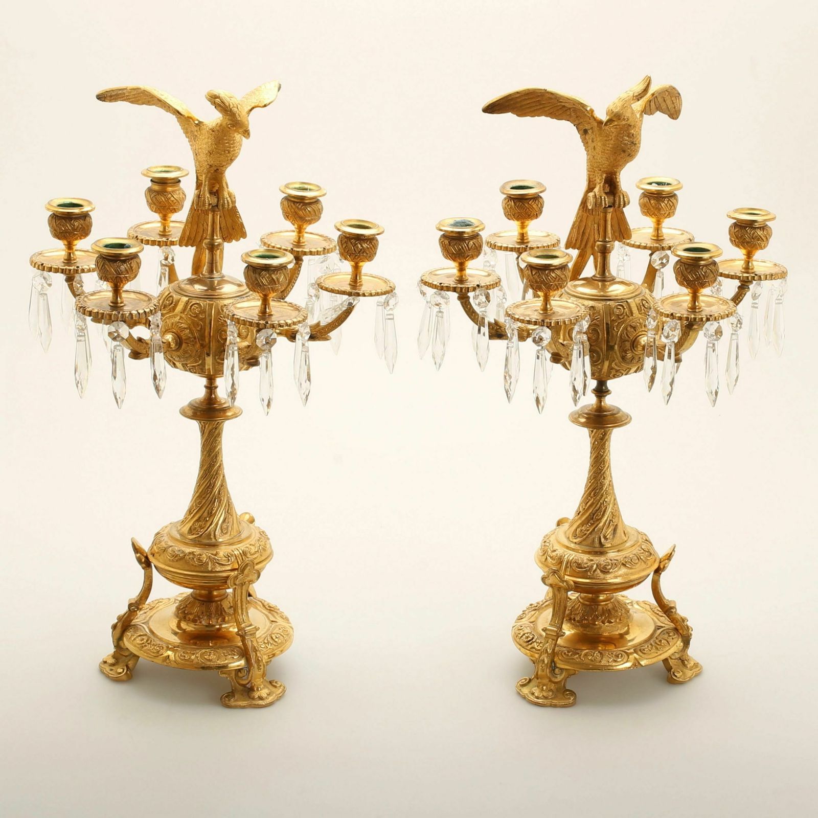 Pair Of Candelabra With Figures Of Birds Of Paradise photo Home Decor