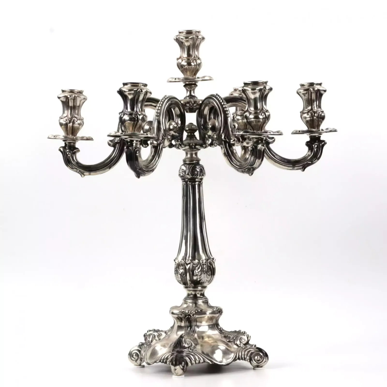 Pair Of Silver Candelabra. Vercelli 1920 Century. photo vinterior