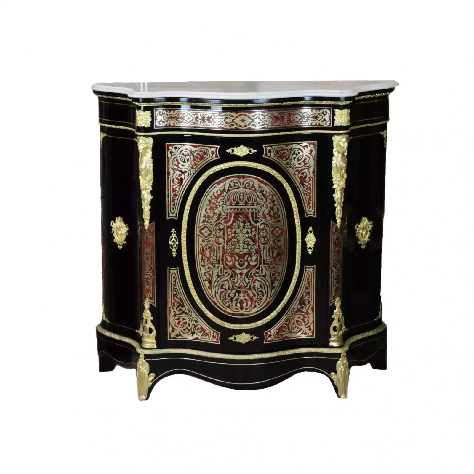 Napoleon III Style Cabinet In Ebonized Wood And Boulle Like Marquetry. photo 2565.0