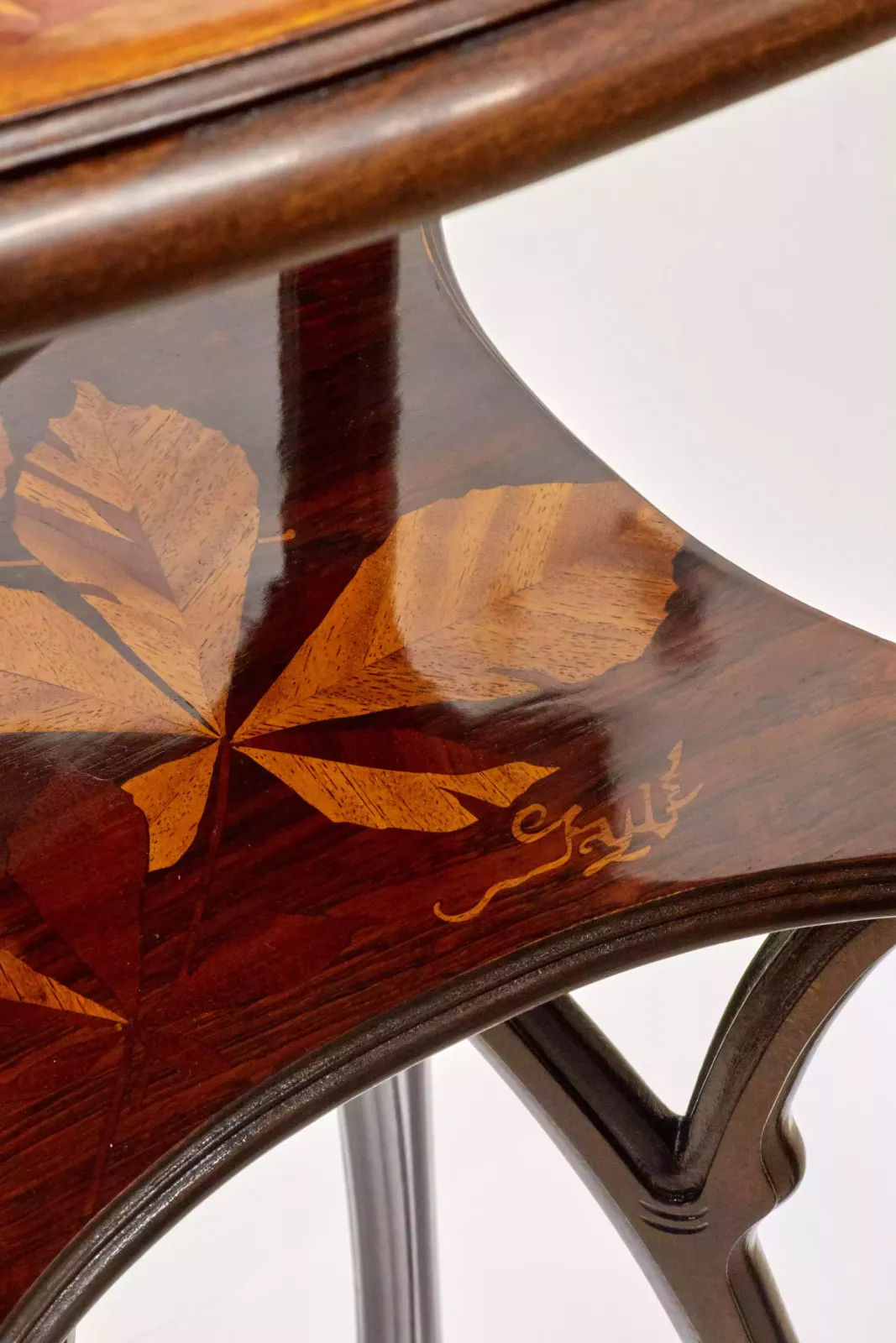 Two Tier Pedestal For Flowers Made Of Solid Walnut, Art Nouveau Style. 20th Century. photo Furniture