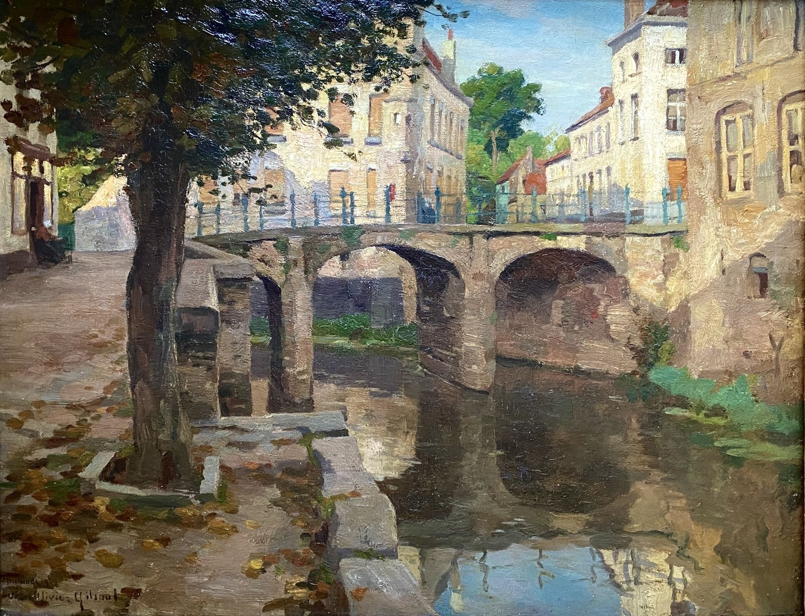 Victor Gilsoul, Brussels 1867 – 1943, Belgian Painter, A View Of Diksmuide, 1900 photo furniture