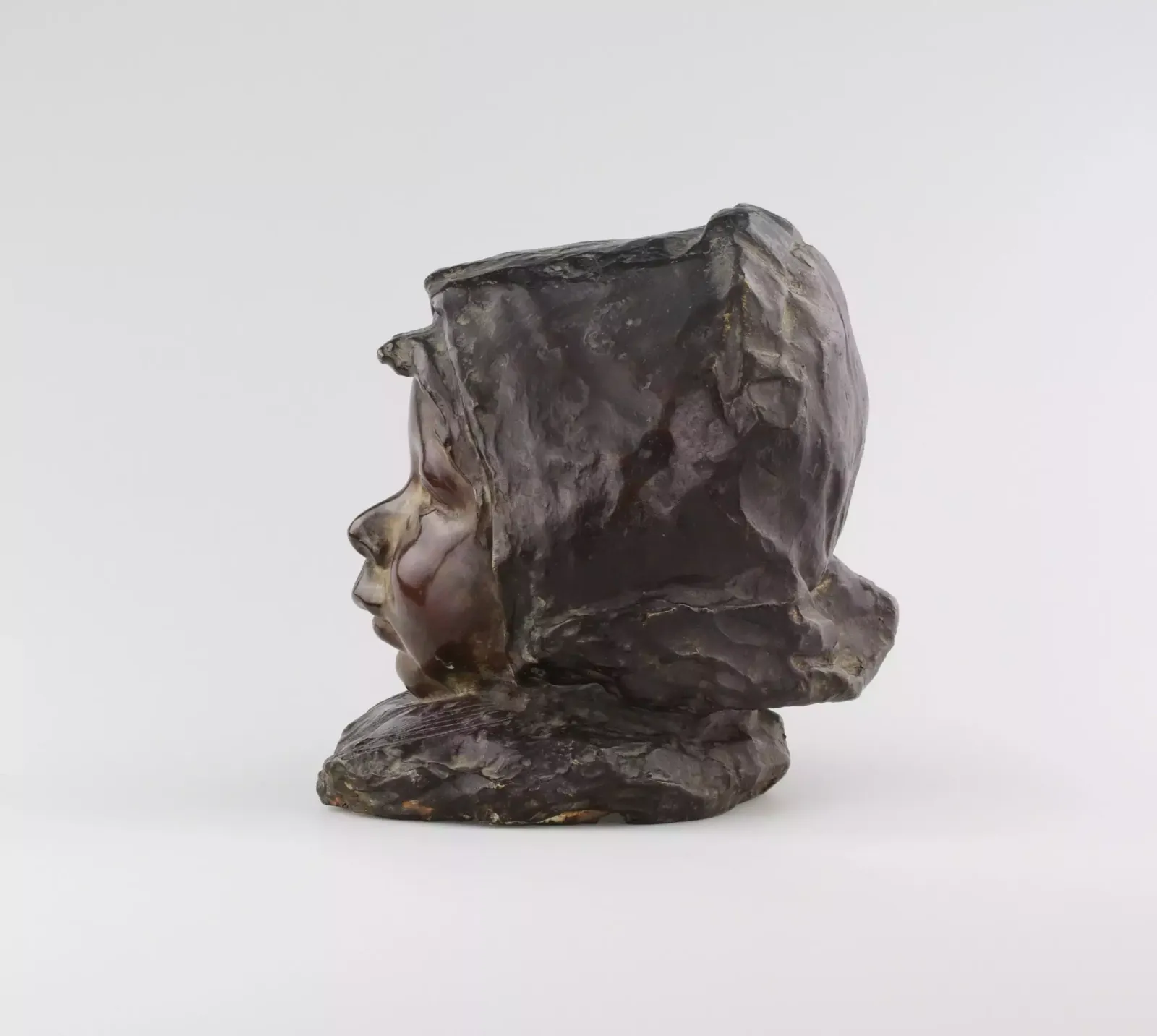 Bronze Bust Of A Girl., 1800s, Antique