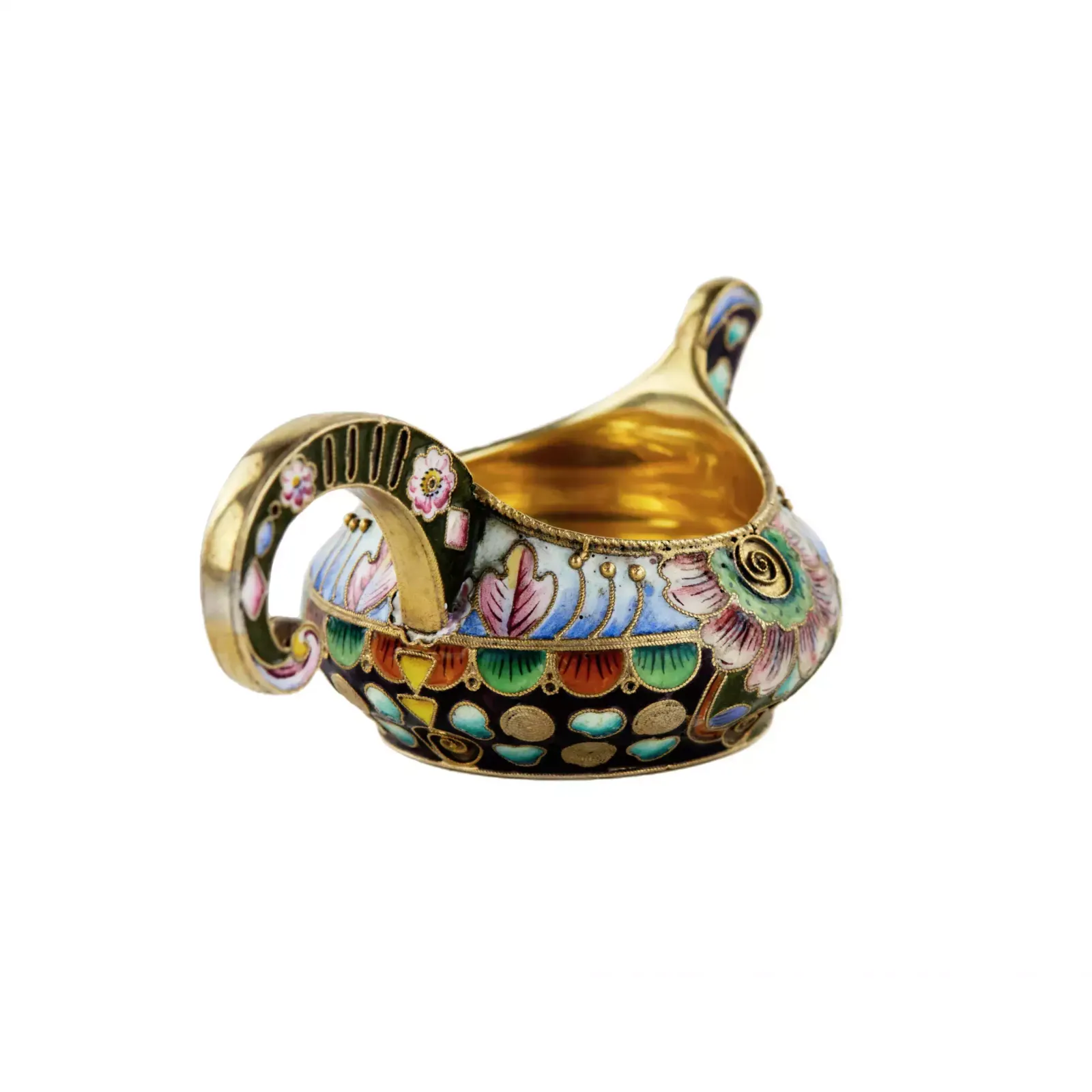 20 Artel. Silver Kovsh With Painted Enamel On Filigree. Moscow, 1908 1917 photo Home Decor
