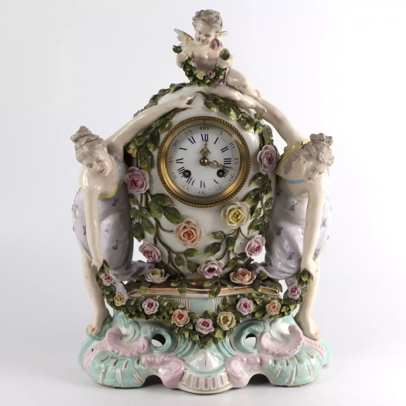 Porcelain Watch Set With Candelabra.Sietzendorf 1880