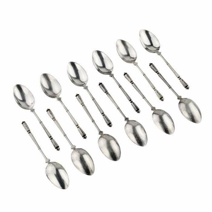 Henri Sufflo. Twelve Silver Teaspoons In The Style Of A Directory. Late 19th Century photo furniture