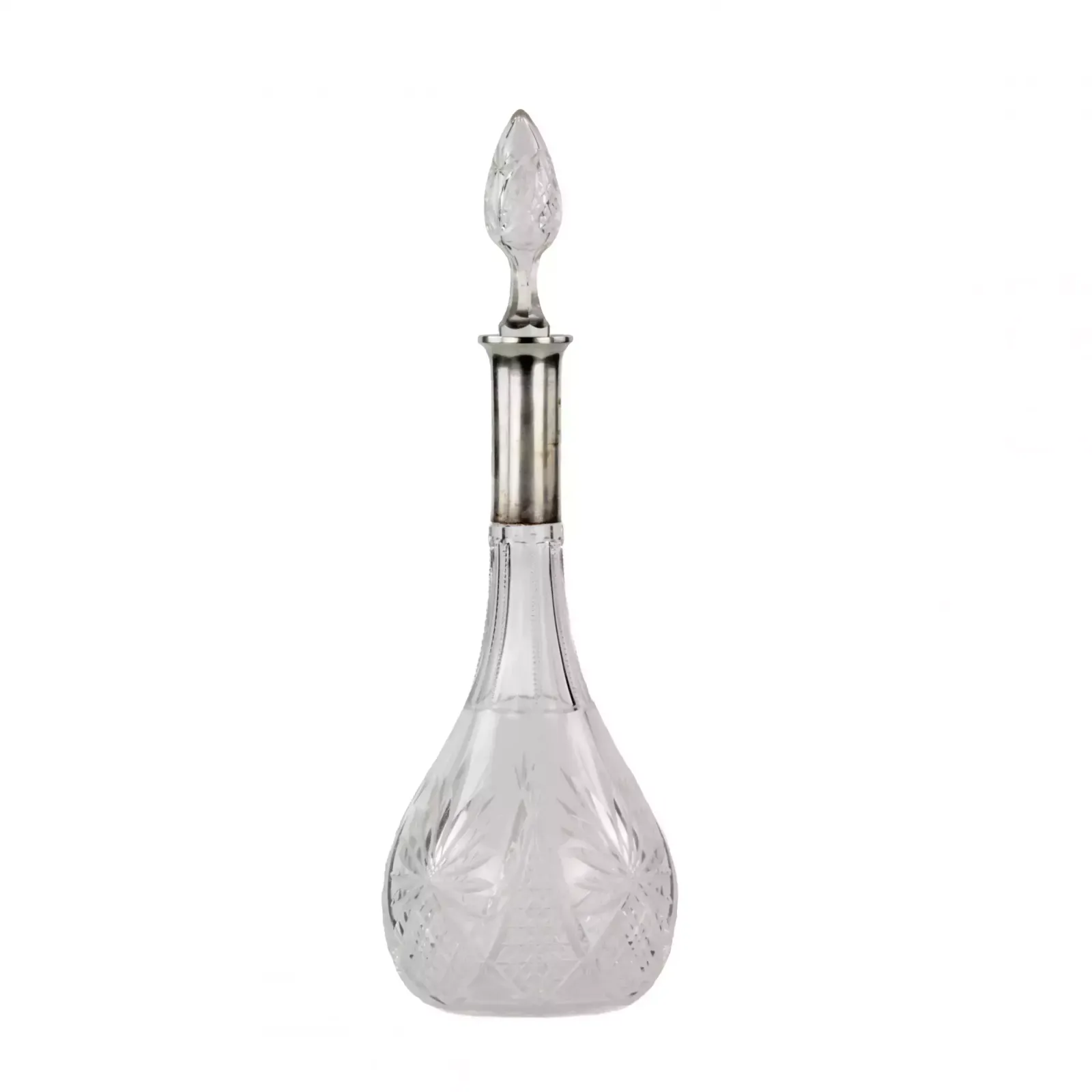 Crystal Decanter With A Silver Neck. photo furniture