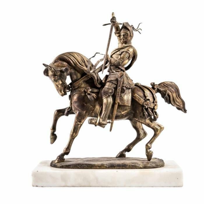 Carlo Marochetti. Bronze Figure Of An Equestrian Knight. Duke Of Savoy