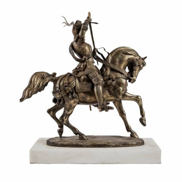 Carlo Marochetti. Bronze Figure Of An Equestrian Knight. Duke Of Savoy photo Art