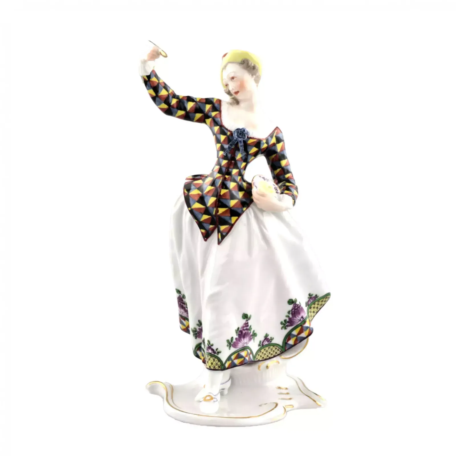 Porcelain Figurine Columbine With A Saucer. Nymphenburg. Germany. The Beginning Of The 20th Century. photo 727.0