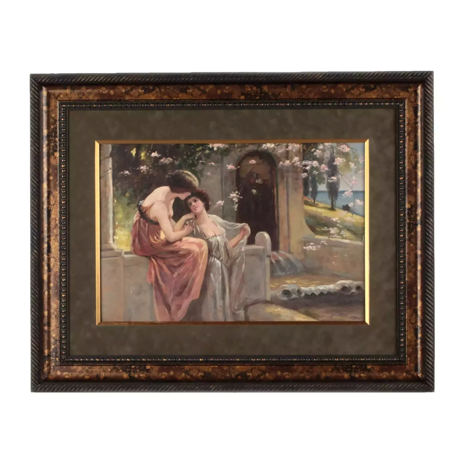 Painting "At The Fountain"., Early 20th Century photo for sale