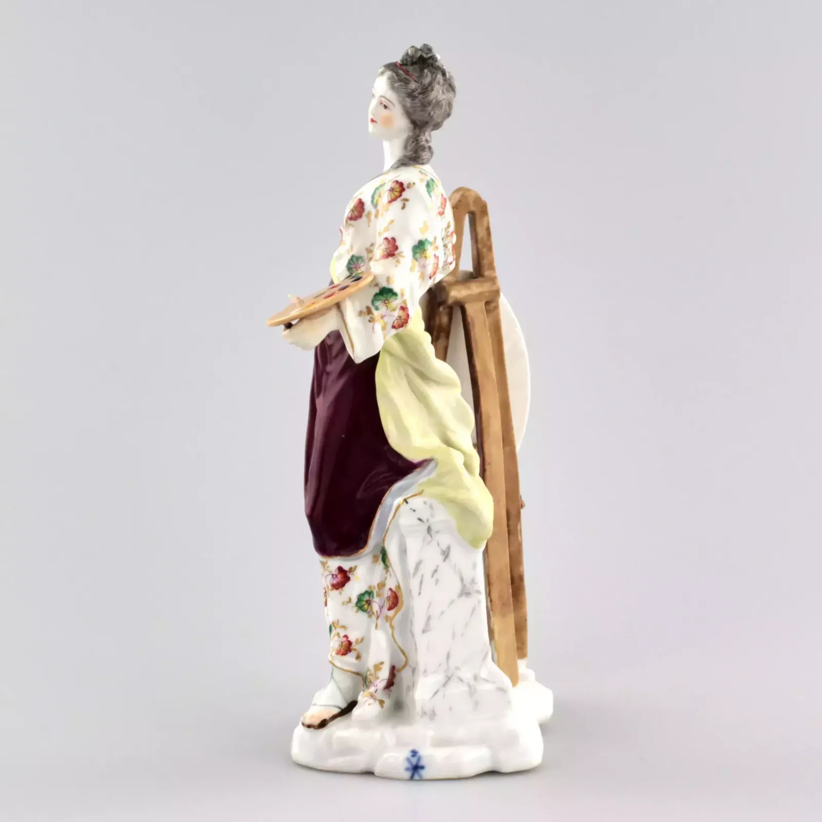 Porcelain Figurine Allegory Of Painting. Porcelain 19th Century. photo Art