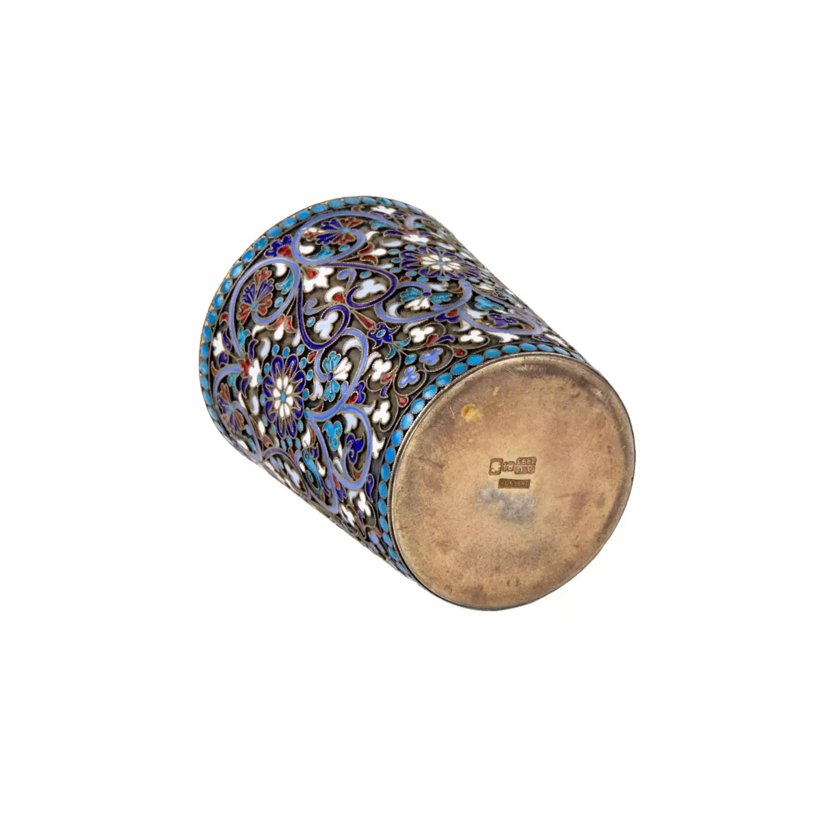 Russian Silver Vodka Cup With Cloisonne Enamel. Gustav Klingert. Moscow. 1893. photo Home Decor