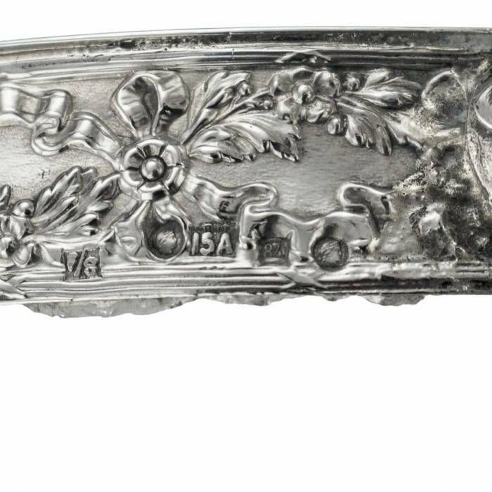 1539.0 Russian Crystal Vase In Silver 15 Petersburg Artel photo